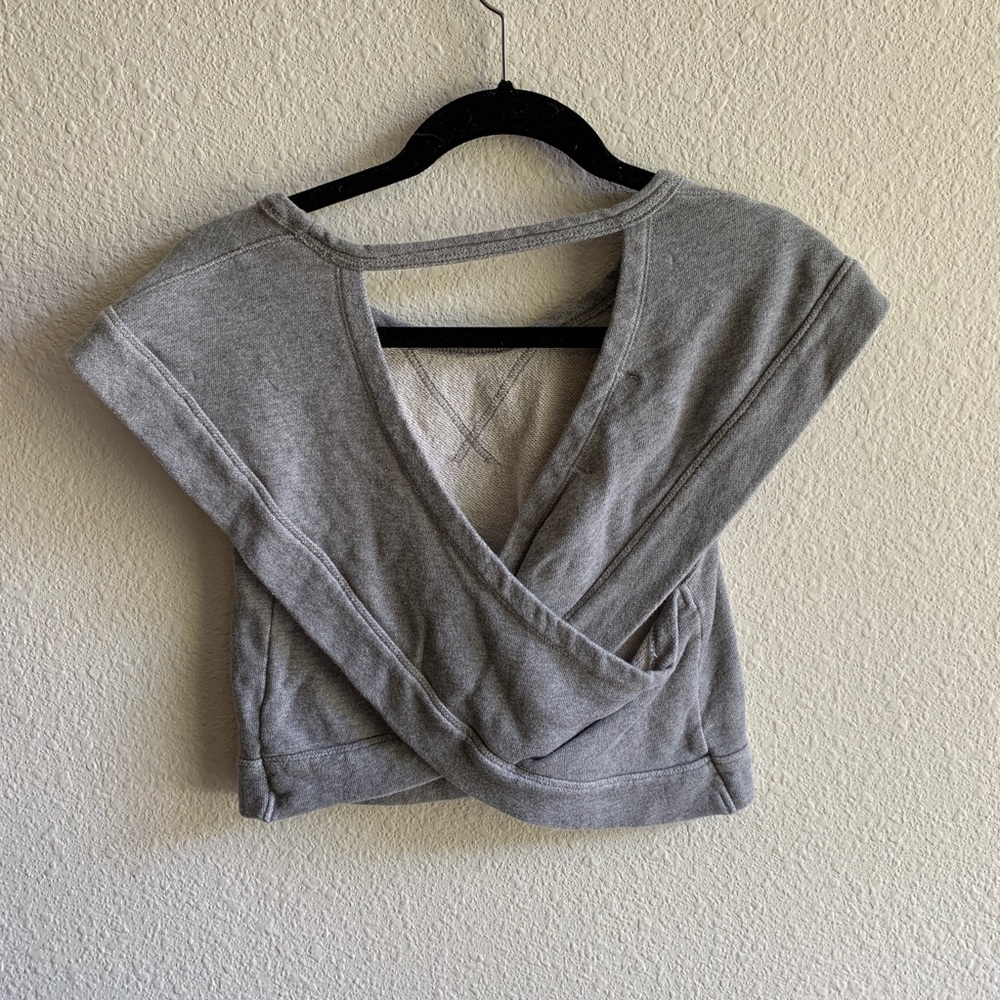 Free people terry crop cross back